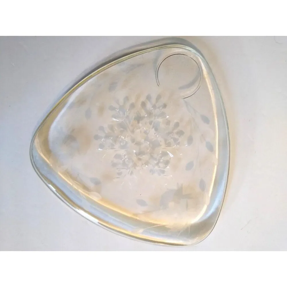 Indiana Glass Snowflake Smartset Snack Set Vintage Atomic Hinde & Daucn 1960s